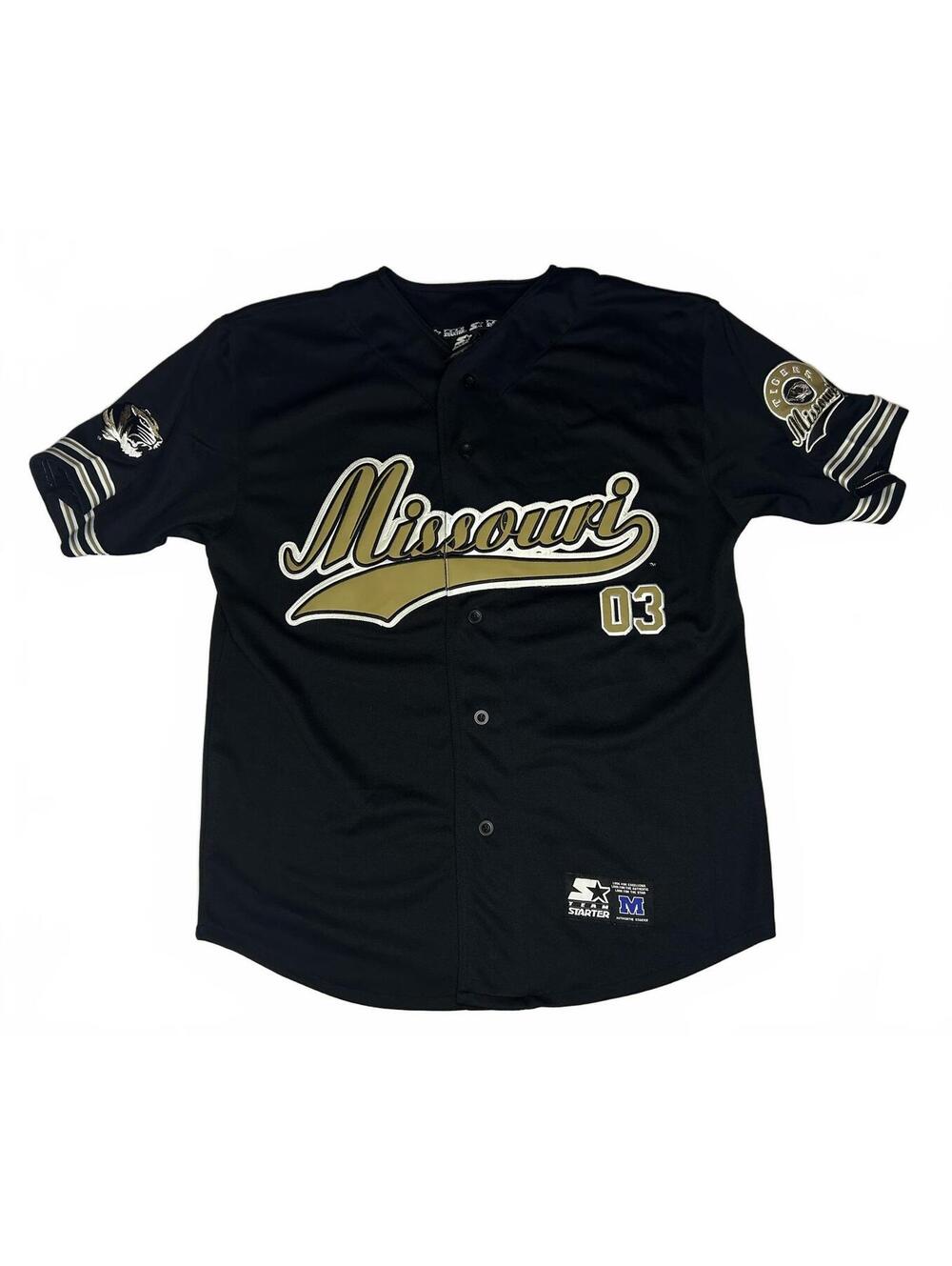 Vintage Starter Missouri Tigers Black Jersey Shirt Medium